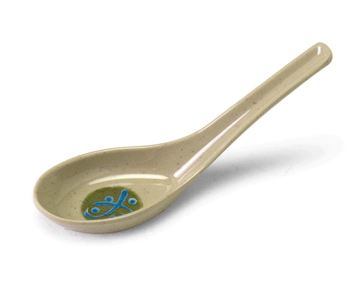 JapanBargain 2344x4, Set of 4 Soup Spoons Asian Chinese Wonton Spoon Japanese Soba Rice Spoon Pho Spoon Ramen Noodle Soup Spoons, Green