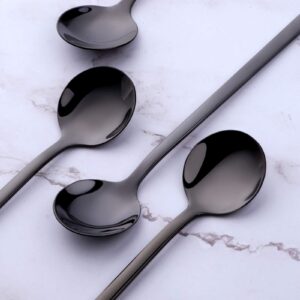 Poylim Stainless Steel 18/10 Black Coffee Spoons, 8 Pieces