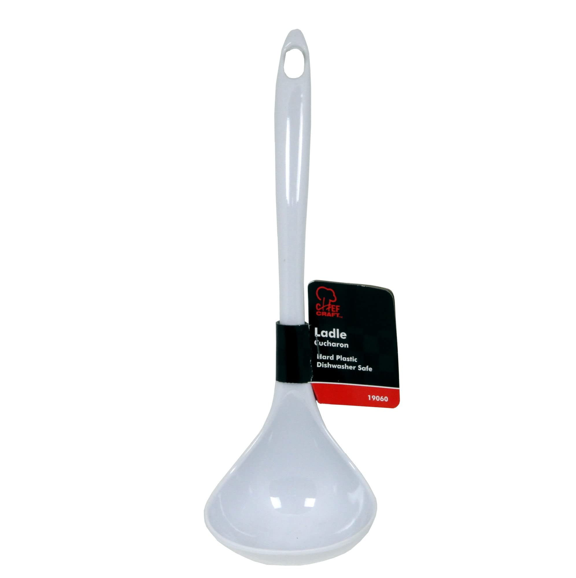 Chef Craft Basic Melamine Cooking Ladle, 10.5 Inch, White