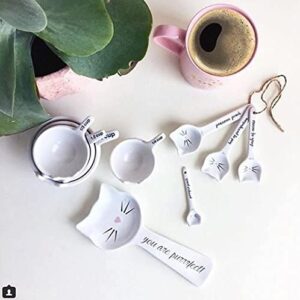 White Ceramic Cat Spoon Rest: Kitten Spoon Rest for Stove or Countertop - Cute Kitchen Accessory