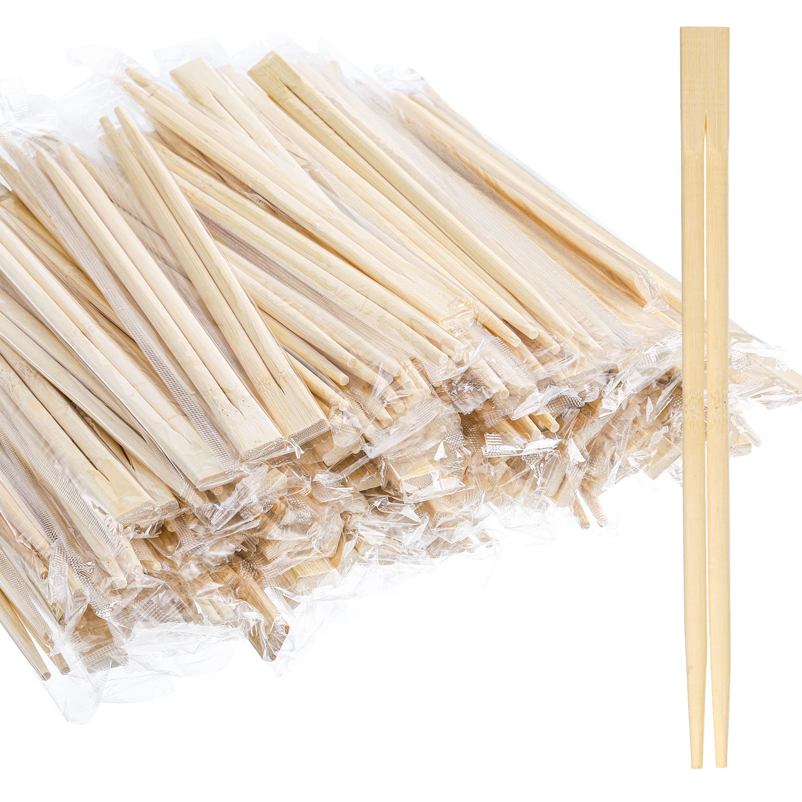 Hiceeden 360 Pairs Disposable Bamboo Chopsticks, Individually Wrapped Chopstick Bulk for Take-Out Orders, Restaurants, Picnics, Clear Sleeve Film