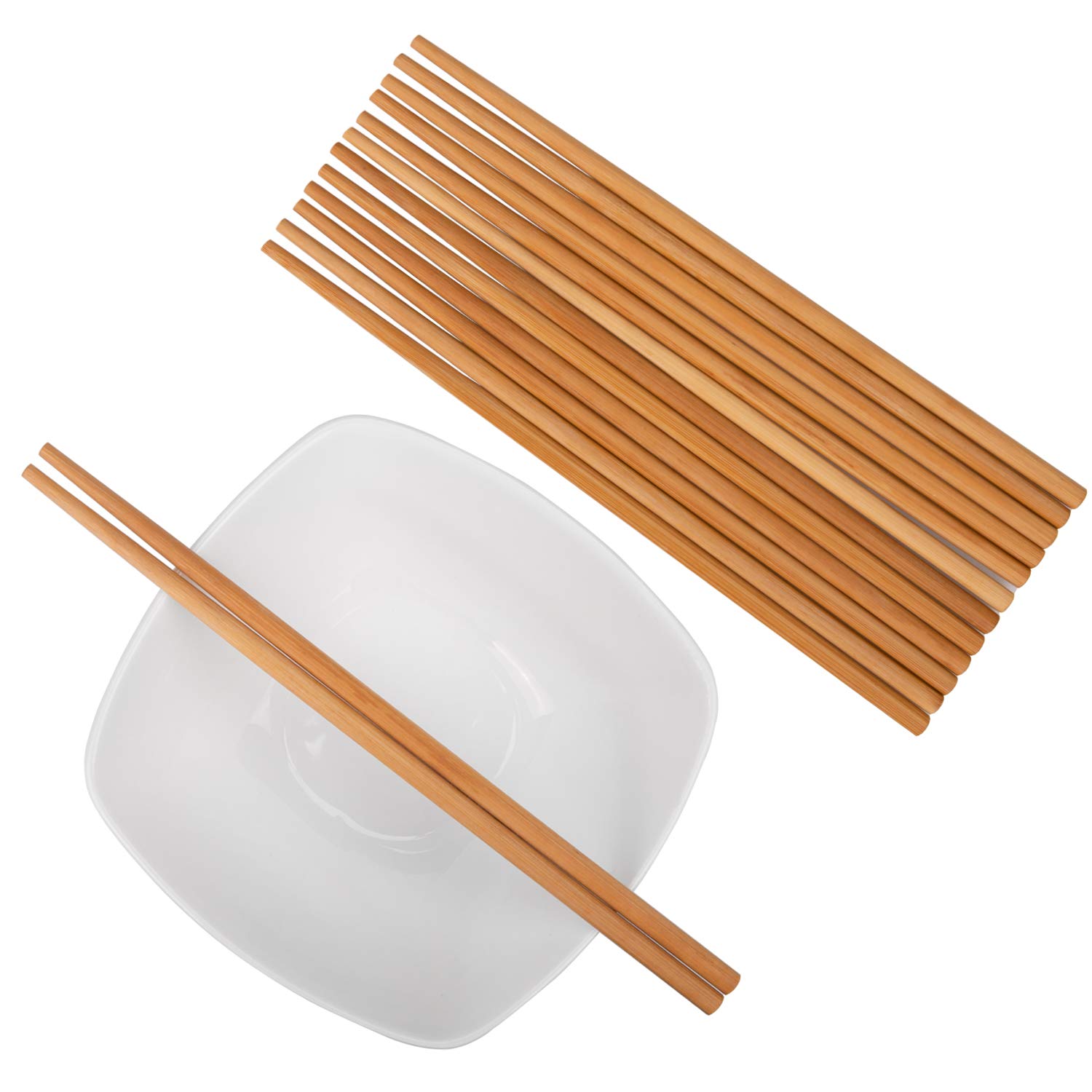 Jucoan 100 Pairs Reusable Bamboo Chopsticks Set, 9.5 Inches Long Natural Healthy Bamboo Chopsticks, Lightweight Wooden Chopsticks for Noodles, Sushi, Home, Party, Restaurant