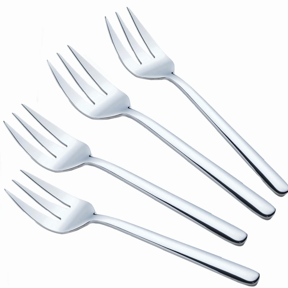 Enwinner Serving Platters Forks Stainless Steel Buffet 9 inch Utensils Cake Butter Pastry Servers (4 pcs serving forks)