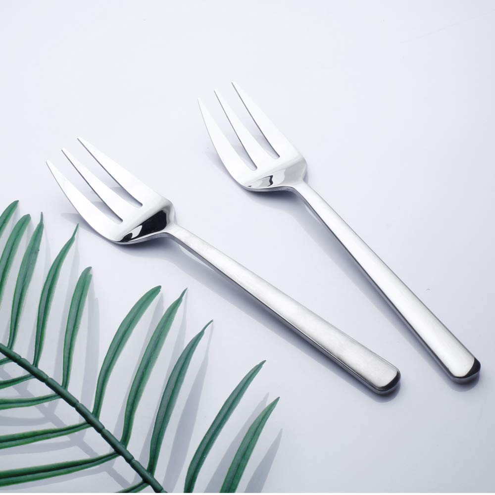 Enwinner Serving Platters Forks Stainless Steel Buffet 9 inch Utensils Cake Butter Pastry Servers (4 pcs serving forks)