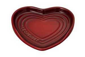 le creuset cerise stoneware heart shaped spoon rest, 5.25"