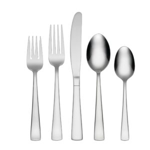 oneida avery 90 piece casual flatware set, 18/0 stainless, service for 12,silver