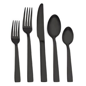 o.c.e. matte black silverware set, stainless steel flatware set, 20 piece tableware cutlery sets for home kitchen restaurant, service for 4, dishwasher safe