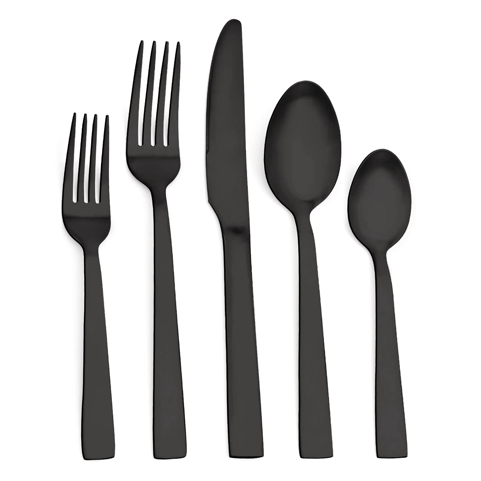 O.C.E. Matte Black Silverware Set, Stainless Steel Flatware Set, 20 Piece Tableware Cutlery Sets for Home Kitchen Restaurant, Service for 4, Dishwasher Safe