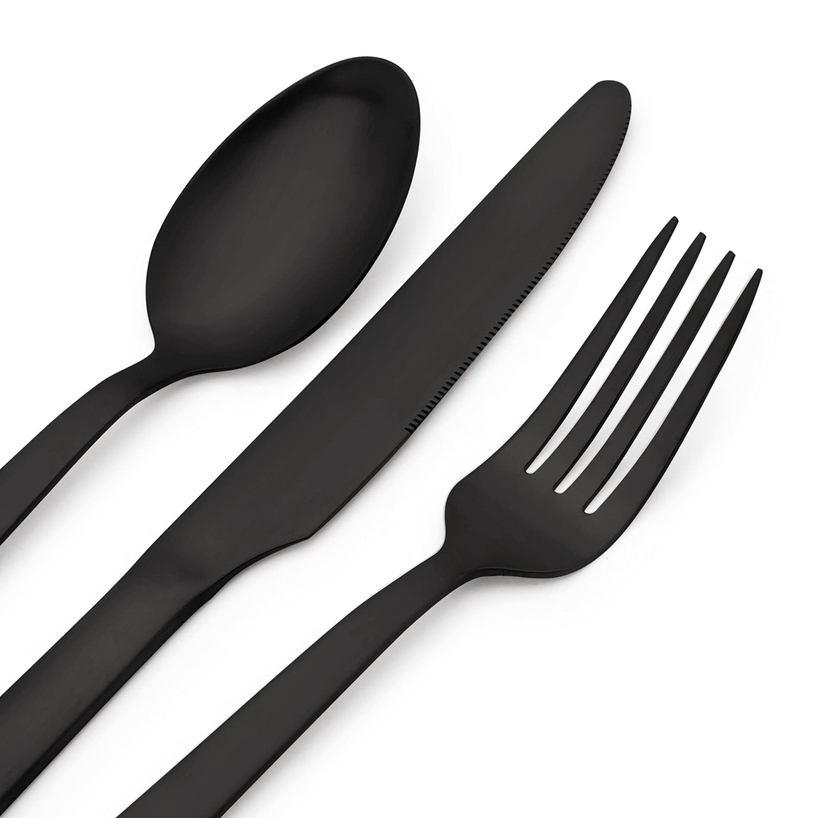 O.C.E. Matte Black Silverware Set, Stainless Steel Flatware Set, 20 Piece Tableware Cutlery Sets for Home Kitchen Restaurant, Service for 4, Dishwasher Safe