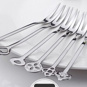 6 Pack Fruit Forks Stainless Steel Pickle Forks, 4.84 Inch Small Cocktail Forks for Olive Appetizer Dessert Seafood, Gifts for Women in Her Birthday Anniversary Valentines Mother’s Day