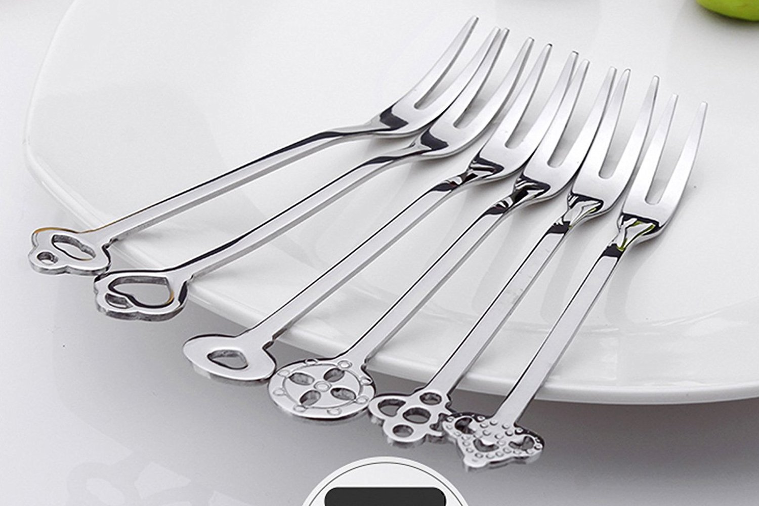 6 Pack Fruit Forks Stainless Steel Pickle Forks, 4.84 Inch Small Cocktail Forks for Olive Appetizer Dessert Seafood, Gifts for Women in Her Birthday Anniversary Valentines Mother’s Day