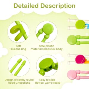 MOTZU 4 Pairs Training Children Beginners Chopsticks - Fun and Easy to Use Cheater Chopsticks, Learning Chopstick Helper, Plastic Practice Chopsticks for Kids & Adults - Reusable & Dishwasher Safe