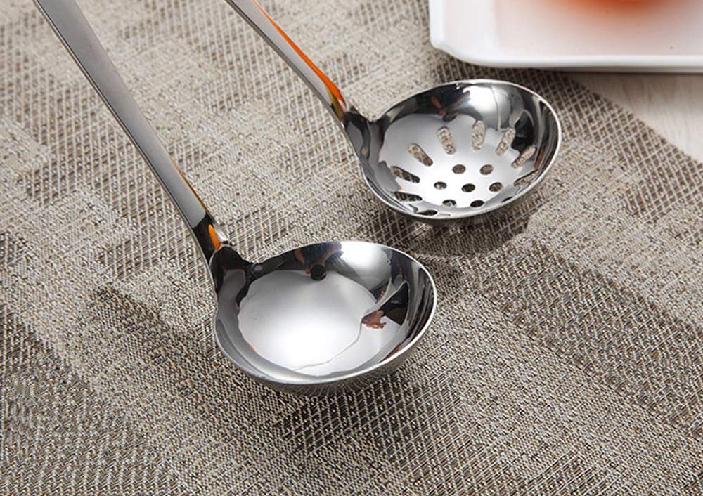 KISEER Soup Ladle, Stainless Steel Sauce Ladle for Home Kitchen or Restaurant, 11 Inch, Set of 2 - Ladle/Strainer Ladle