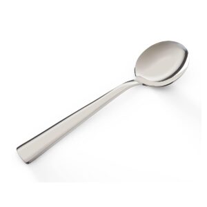 dearithe soup spoons, 6 pieces stainless steel round spoons dinner spoons, 6.65-inch silver