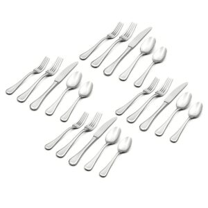 Oneida Virage 20 Piece Everyday Flatware Set, Service for 4, 18/0 Stainless Steel, silverware set