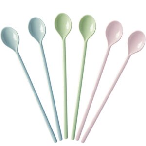 gohh long handle spoons 7.2 inch: latte machiatto, tall iced tea, ice cream sundae, coffee, tea, cocktail or hot chocolat stirring longdrink spoons, set of 6