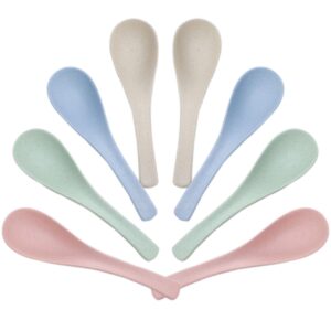 8 pcs plastic spoon dinner spoons, lnrkai portable reusable soup spoon reusable multicolor lightweight durable spoon dishwasher & microwave safe for gift set (8pcs)