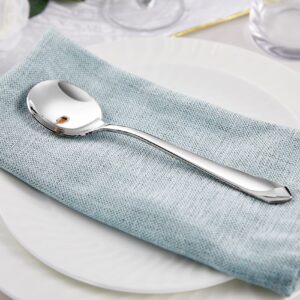 KEAWELL Premium Elena Spoon, 4-Piece Spoon Set, 18/10 Stainless Steel, Mirror Polished, Dishwasher Safe (7.5" Soup Spoon)
