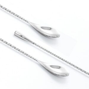 Mixing Spoon（2021 New）Bar Spoons 12 Inch Cocktail Spoon Stainless Steel Spiral Long Handle Tall Spoon Drink Mixing Spoon Silver 2pcs