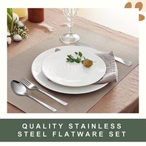 201 Pcs Silverware Set Stainless Steel Flatware Sets Service for 67 Silver Cutlery Set Serving Utensils Set Includes 67 Knife 67 Fork 67 Spoon for Kitchen Dinner Table, Mirror Polished Dishwasher Safe