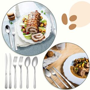 201 Pcs Silverware Set Stainless Steel Flatware Sets Service for 67 Silver Cutlery Set Serving Utensils Set Includes 67 Knife 67 Fork 67 Spoon for Kitchen Dinner Table, Mirror Polished Dishwasher Safe