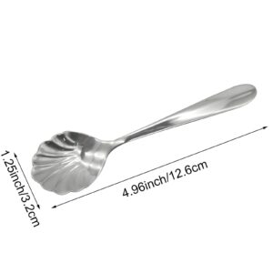 Pinenjoy 2Pcs Shell Shape Stir Spoons 18/10(304) Stainless Steel Sugar Spoon Vintage 4.96inch Teaspoons for Coffee, Afternoon tea, Dessert, Espresso, Cappuccino, Demitasse, Yogurt, Home, Bar