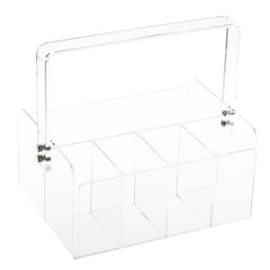 huang acrylic portable silverware caddy, clear