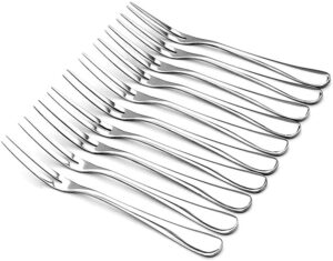 crab stainless steel forks,escargot forks 2 prong tasting appetizer forks portable cocktail salad fruit forks for party travel,set of 10, 5 inches (10 pcs)