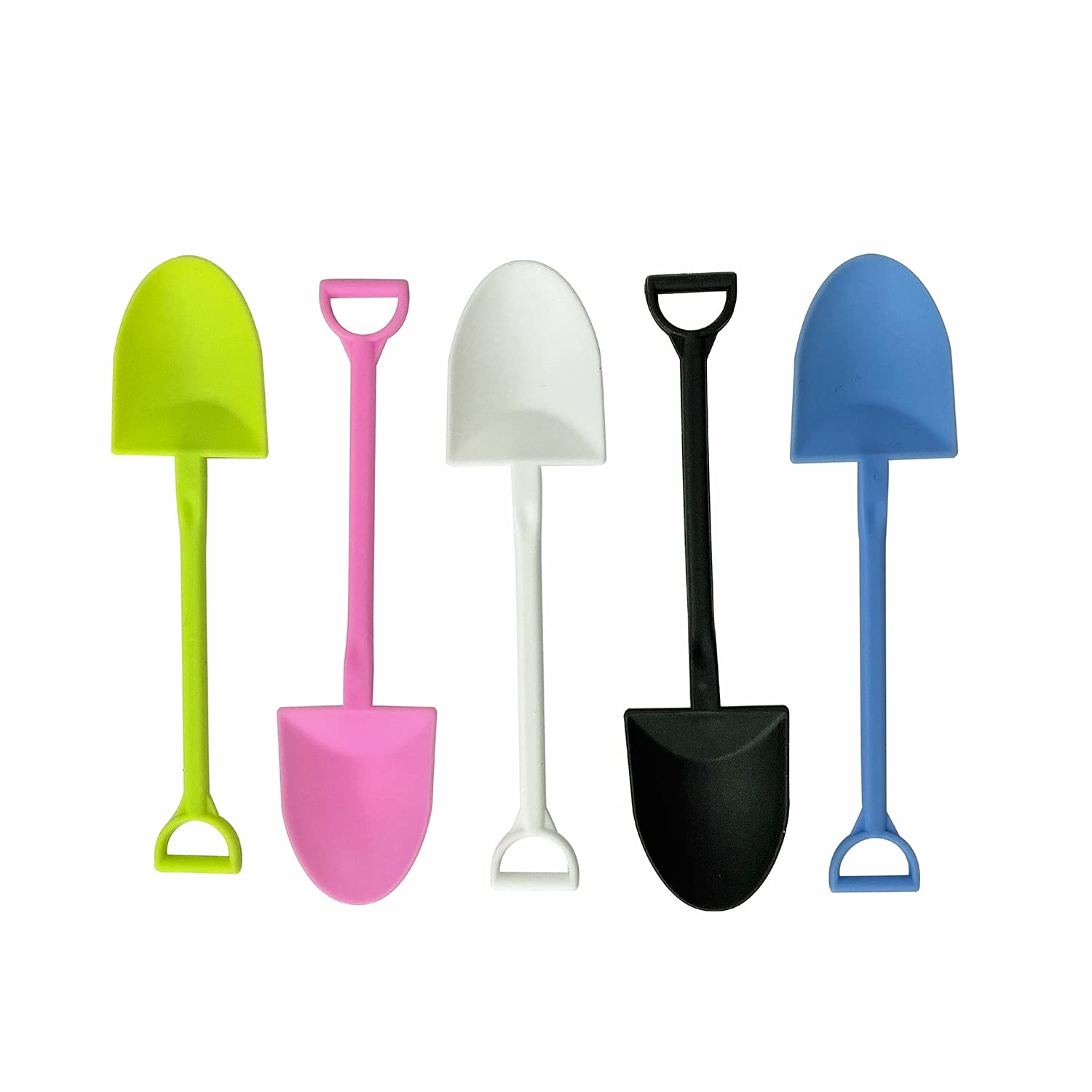 120 Pieces Cute Plastic Shovel Spoons Mini Novelty Shovel Spoons Colorful Small Disposable Shovel Spoon Ice Cream Dessert Pudding Yogurt Sugar Shovel Shape Spoon