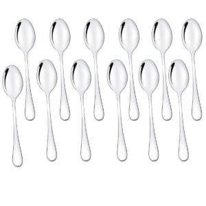 wesdxc56 demitasse espresso spoons set of 12, mini coffee spoon, 18/10 stainless steel small spoons for dessert, tea, appetizer, 4.7