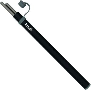 kuvik titanium chopsticks with black carrying case - ultralight and reusable chopsticks for camping