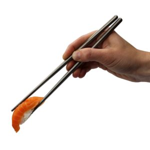 Kuvik Titanium Chopsticks with Black Carrying Case - Ultralight and Reusable Chopsticks for Camping