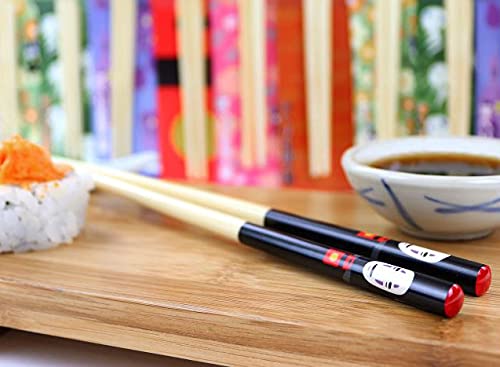 Spirited Away Bamboo Chopstick -Anti-Slip Grip for Ease of Use - Authentic Japanese Design - Lightweight, Durable and Convenient - No-Face