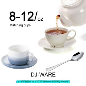 DJ-WARE Small Teaspoons Stainless Steel Tea Spoons Set of 12, 5.5 Inch