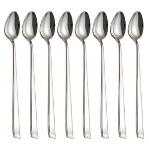 faderic ice tea spoon 8 pcs, 7.9-inch long handle stirring spoon, 18/10 stainless steel mixing spoon, cocktail spoon