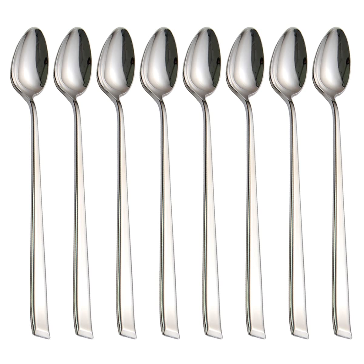 faderic Ice Tea Spoon 8 Pcs, 7.9-Inch Long Handle Stirring Spoon, 18/10 Stainless Steel Mixing Spoon, Cocktail Spoon