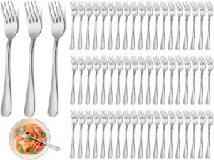 dinner forks set 7.1 inch stainless steel forks flatware cutlery forks silverware for home kitchen restaurant hotel eating silverware utensils, silver, dishwasher safe (60 pcs)