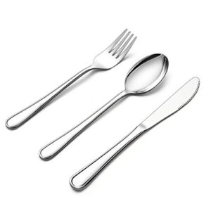 lianyu 12-piece kids silverware set, stainless steel toddler utensils flatware set, child cutlery tableware set for 4, include knives forks spoons, mirror finished, dishwasher safe