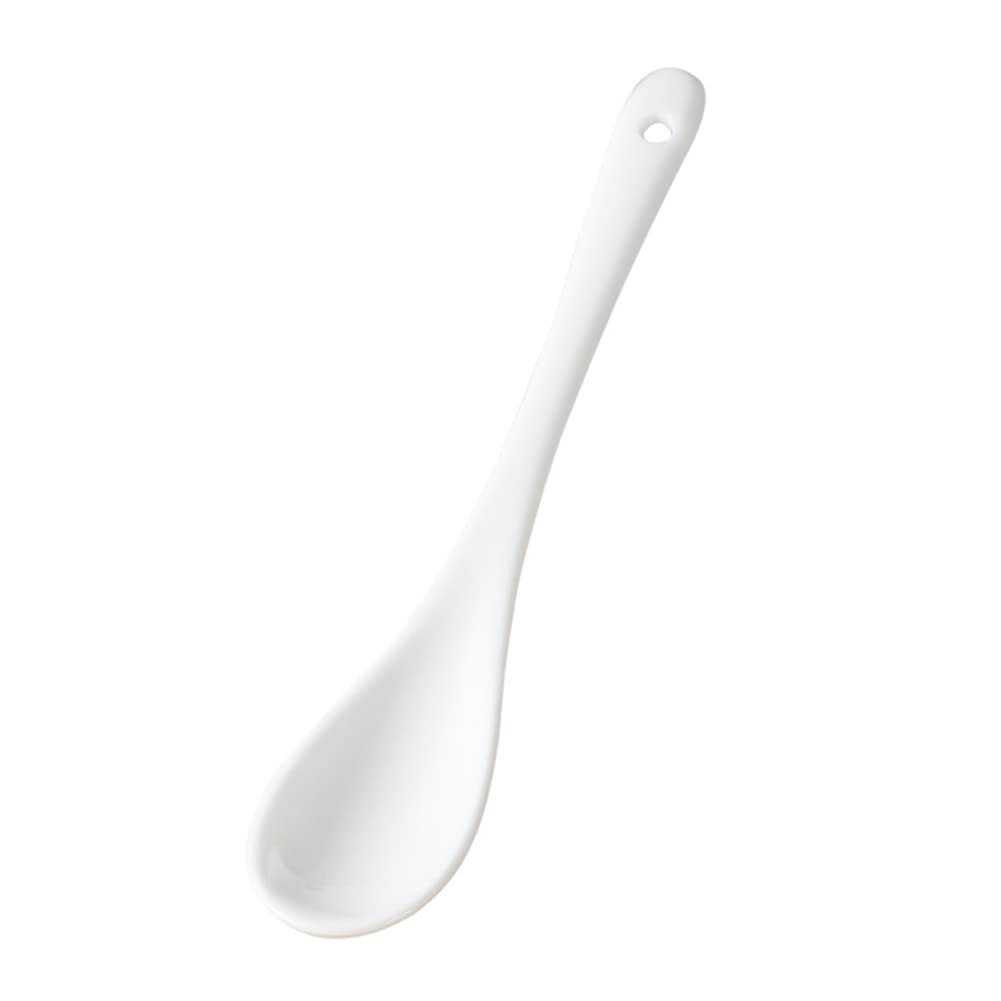 AKOAK 5 Inches White Ceramic Spoon for Coffee,Tea,Yogurt,Ice-cream,Appetizers and Desserts