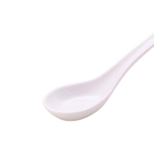 Nethan by MinhLong Premium Porcelain Ceramic Soup Spoon - 5.12 Inches (6 spoons, Plain White)