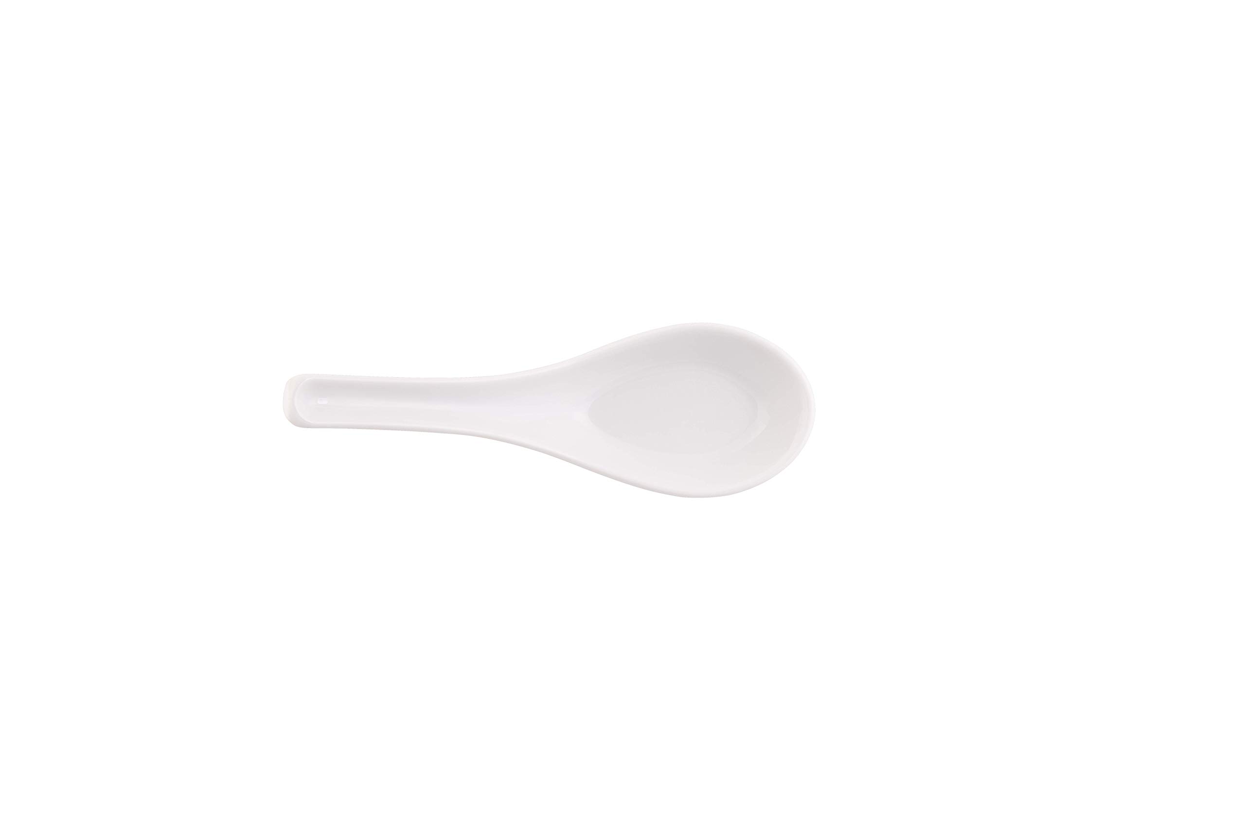 Nethan by MinhLong Premium Porcelain Ceramic Soup Spoon - 5.12 Inches (6 spoons, Plain White)