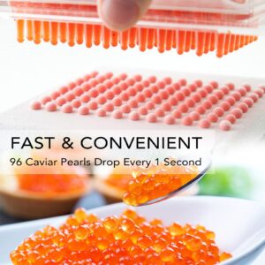 Gimify Caviar Maker Box, Spherification Dropper | Molecular Gastronomy Kit | 96 Holes Roe Sauce Dispenser Strainer Tools with Spoon & Syringe