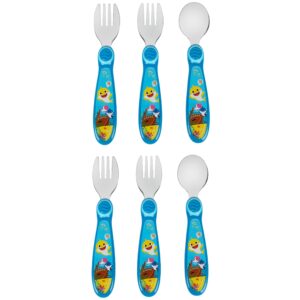 disney minnie mouse toddler forks and spoons bundle - 6 pieces - dishwasher safe utensils