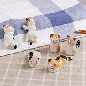 Porcelain Knife Rests Chopstick Rest set, Cat Chopsticks Rest Dinner Spoon Stand Knife Fork Holder, Delightful Cat Shaped Chopsticks Holder - Ideal gift for Mother's Day, Christmas