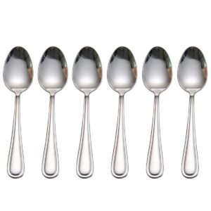 faderic tea spoons set of 6, dessert coffee spoon flatware stainless steel mirror polishing 6.29-inch silver