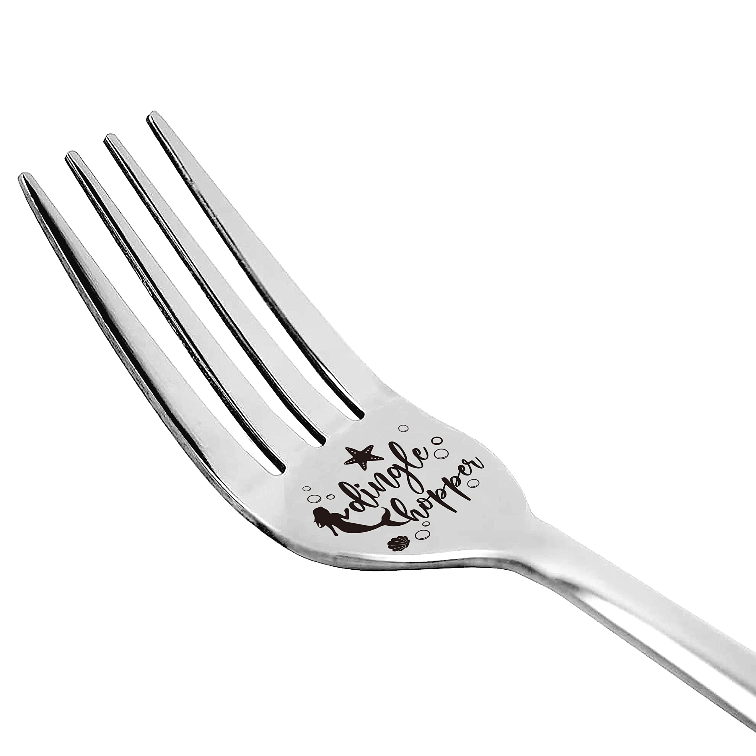 Funny Cute Dinglehopper Engraved Stainless Steel Fork, Dingle Hopper Fork for Friends Sister Kids Girls Women Birthday Christmas Gift