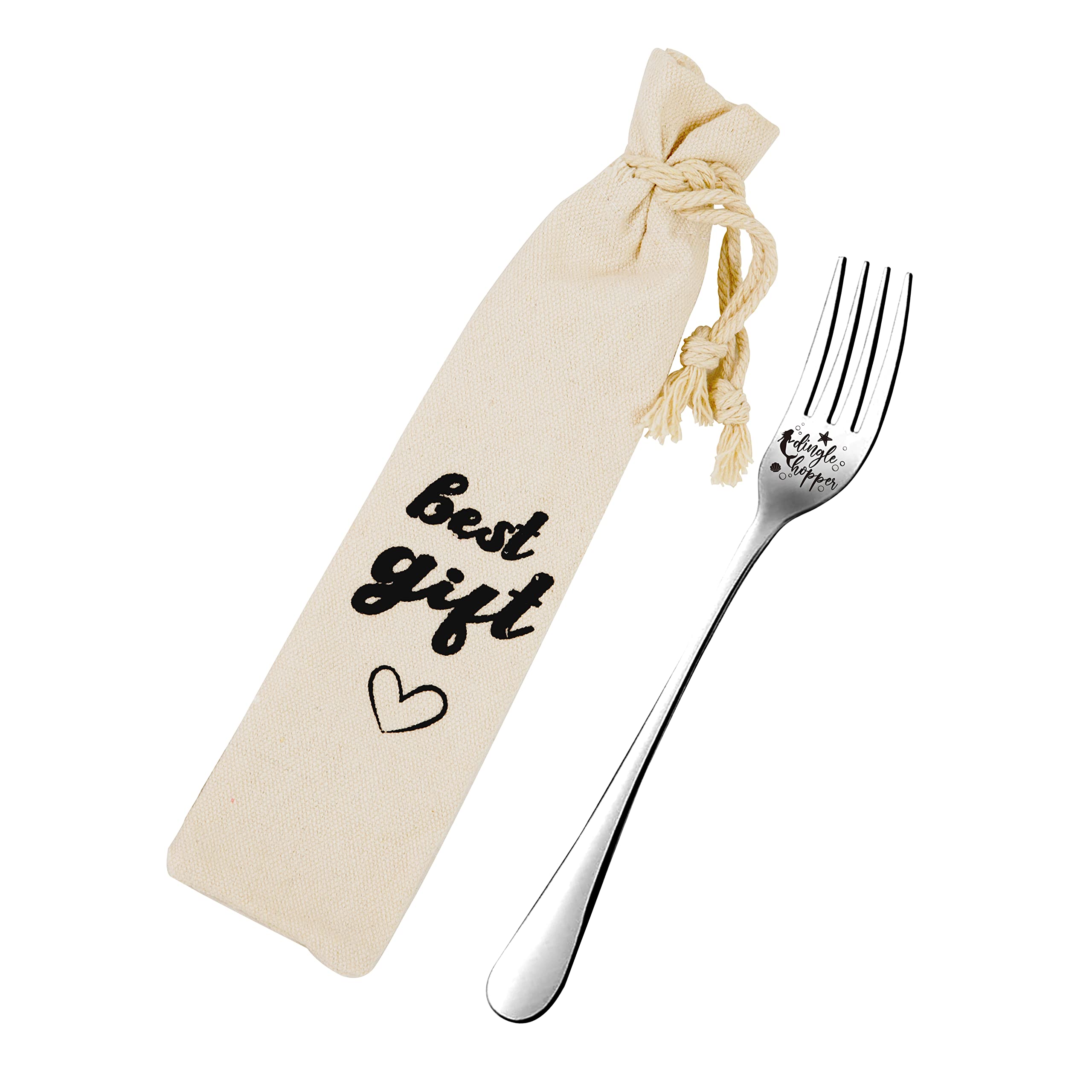 Funny Cute Dinglehopper Engraved Stainless Steel Fork, Dingle Hopper Fork for Friends Sister Kids Girls Women Birthday Christmas Gift