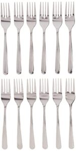 winco 12-piece dominion salad fork set, 18-0 stainless steel, silver