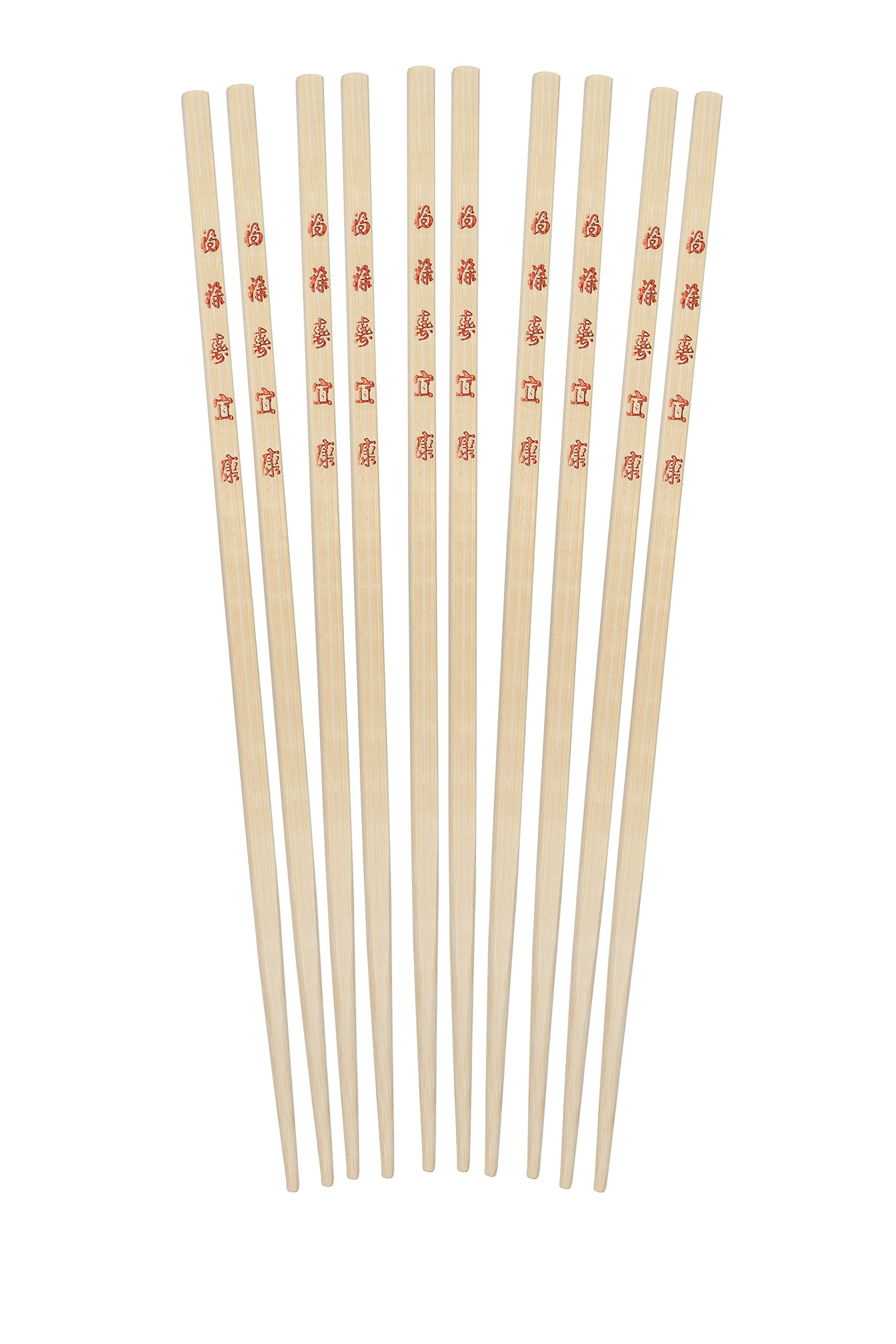 Helen’s Asian Kitchen Chopsticks, 10.5-Inches, 10-Pair, Natural Bamboo