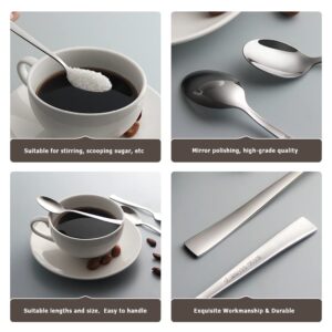 AYFDISHS 6-Piece Demitasse Espresso Spoons,5.1-Inch Mini Coffee Spoons Stainless Steel Small Spoons Mini Espresso Spoon for Dessert Ice Cream